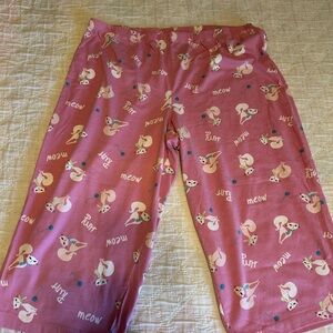 Women’s Pink Cat Print Pajama Pants Simply Basic XL (16-18)
